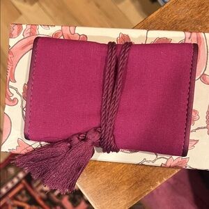 Sezane Magenta Tassel Fold Wallet